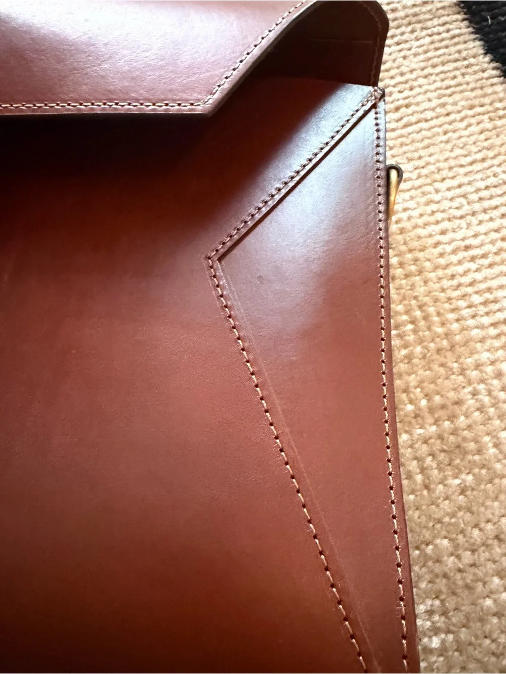 Men's Leather Briefcase in Chestnut Brown